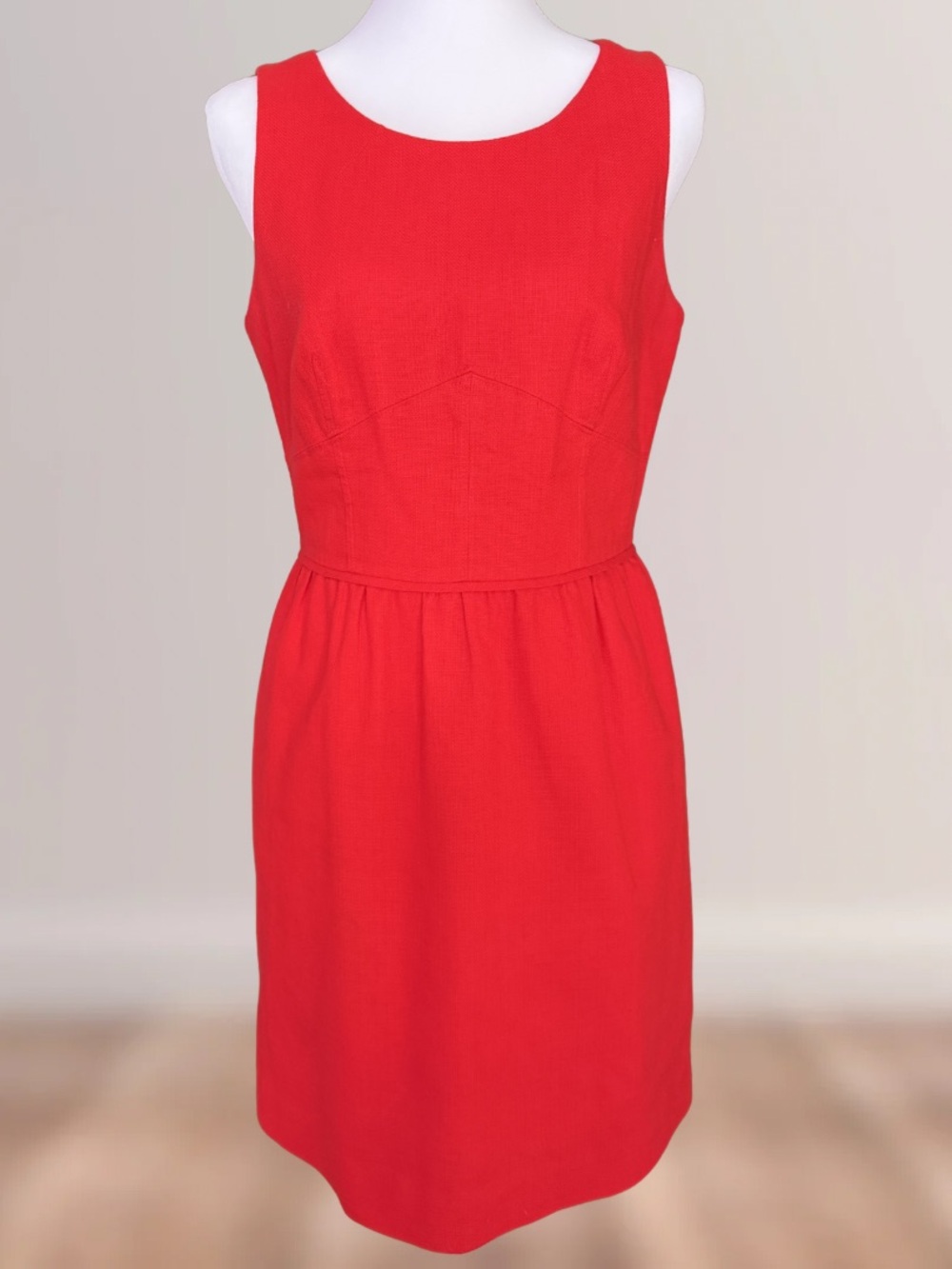 J. Crew Red Sleeveless Fit & Flare Dress Size 4 | Pockets